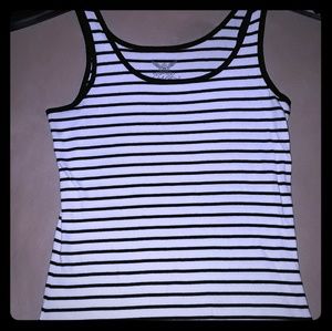 Black and White Stripe Tank Top